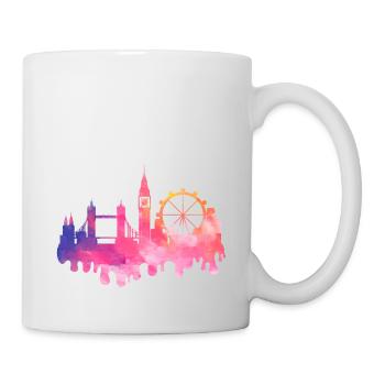 London England UK Stadt Skyline Splash Bunt - Tasse - Weiß - Rechts
