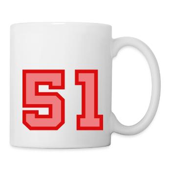 Cool Retro Retrostyle Numéro de maillot numéro de dos - Mug blanc - blanc - Droite