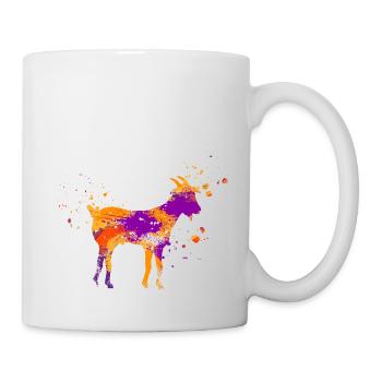 Color blobs retro vintage goat - Mug - white - Right