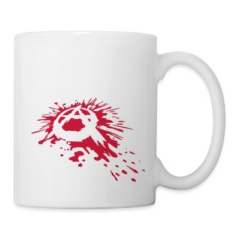 Splash blood anarchy symbol - Mug - white - Right