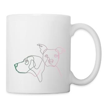 jowi hundeliebe - kontur der köpfe - Tasse - Weiß - Rechts