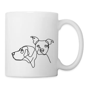 jowi hundeliebe - logo kontur schwarz - Tasse - Weiß - Rechts