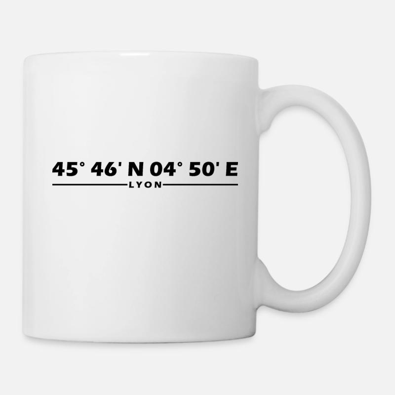 Coordonnées de Lyon - Mug blanc - blanc