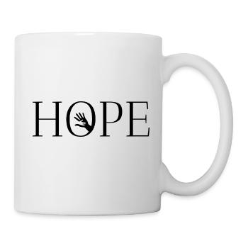 Hand in Hand hoffen - Tasse - Weiß - Rechts