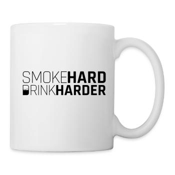 smoke hard drink harder - Mug blanc - blanc - Droite