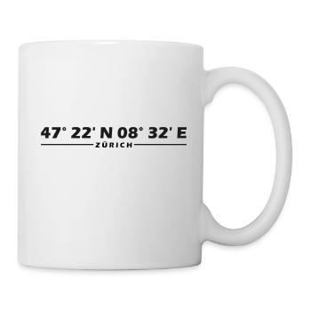 Coordonnées de Zurich - Mug blanc - blanc - Droite