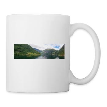 Geiranger fjords near Geiranger town from harbor - Mug - white - Right