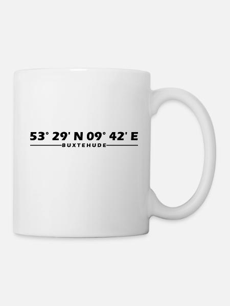 Buxtehude Koordinaten - Tasse - Weiß