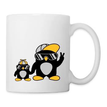 2 famille de pingouins cool - Mug blanc - blanc - Droite