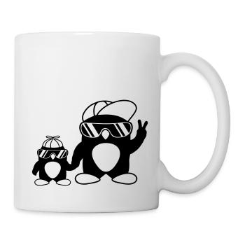 Papa kid pingouins cool - Mug blanc - blanc - Droite