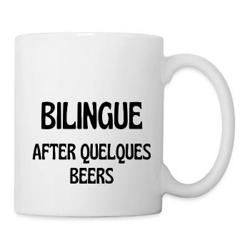 bilingue after quelques beers - Mug blanc - blanc - Droite