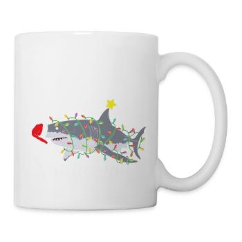 Funny Santa Claus pun Santa Jaws Xmas - Mug - white - Right