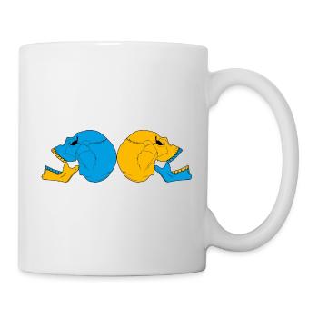 Double tête de mort colorées - Mug blanc - blanc - Droite