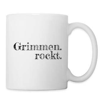 Grimmen rockt - Textdesign mit Stadtnamen - Tasse - Weiß - Rechts