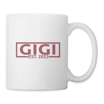 Gi Gi Est. 2023, Oma To Be, Schwangerschaft enthüllen - Tasse - Weiß - Rechts