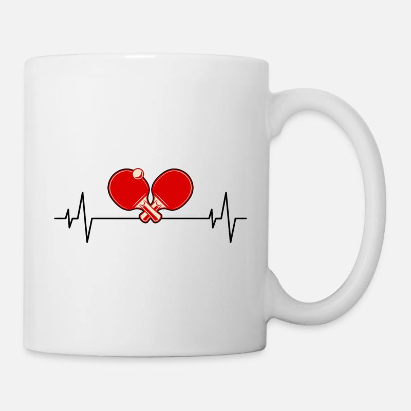 Ping Pong Master Table Tennis Paddle Heartbeat - Mug blanc - blanc