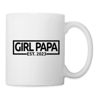 Girl Papa Est. 2023 Baby Shower Schwangerschaft Enthüllung - Tasse - Weiß - Rechts
