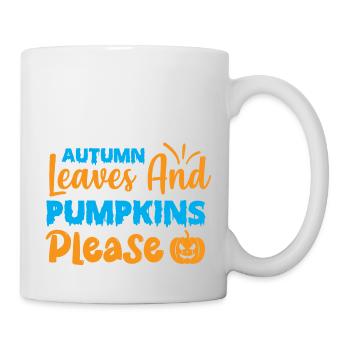 Autumn leaves and pumpkins please - halloween - Mug blanc - blanc - Droite