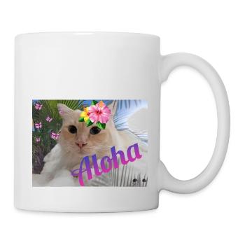 Aloha Katze im Urlaub - Tasse - Weiß - Rechts