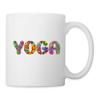 Yoga, Flowers, Power, Meditation - Tasse - Weiß - Rechts