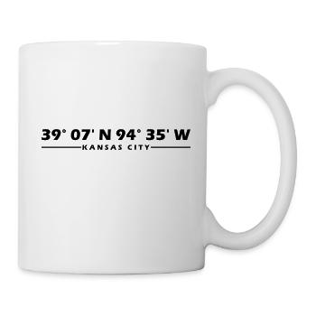 Kansas City Koordinaten - Tasse - Weiß - Rechts