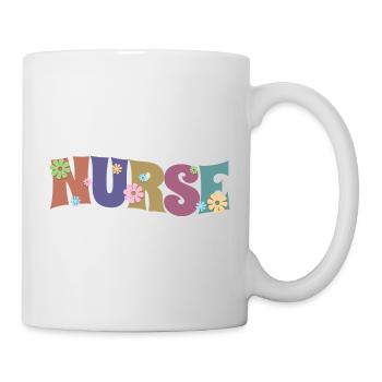 Cool Flower Nurse Cadeau pour les infirmières futures infirmières - Mug blanc - blanc - Droite