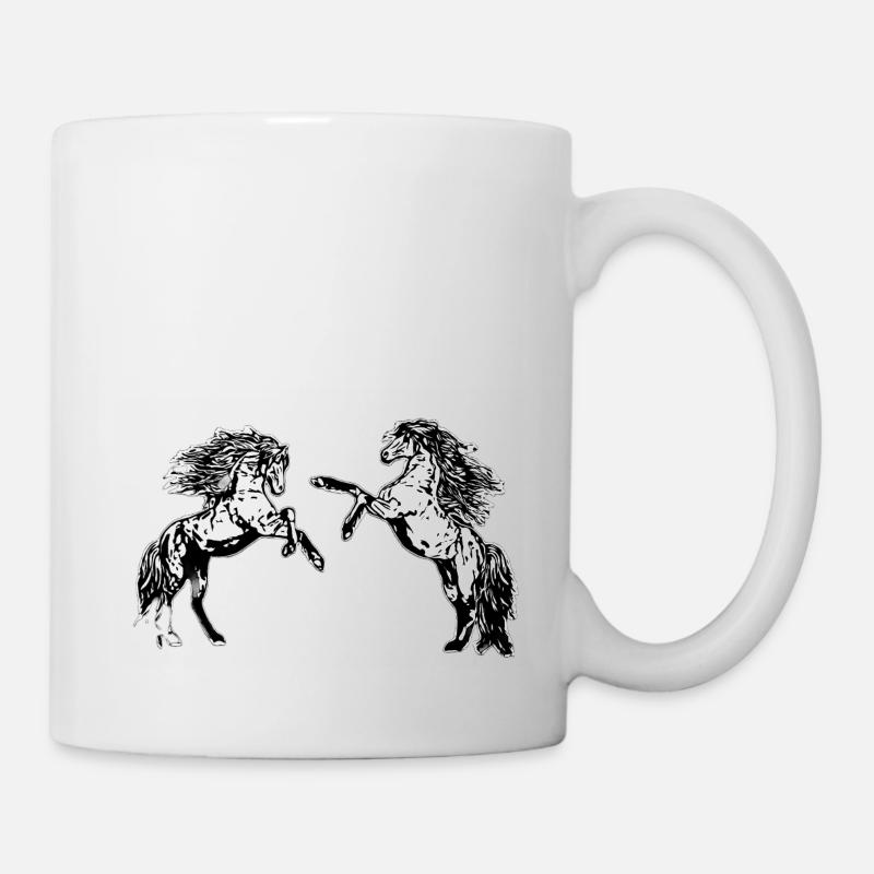Dessin de chevaux - Mug blanc - blanc