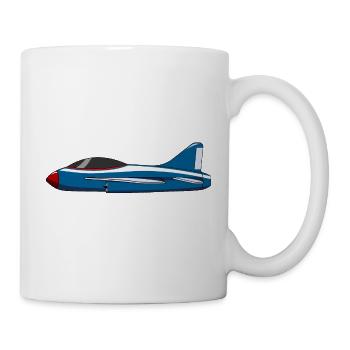 Flugzeug Blau - Tasse - Weiß - Rechts