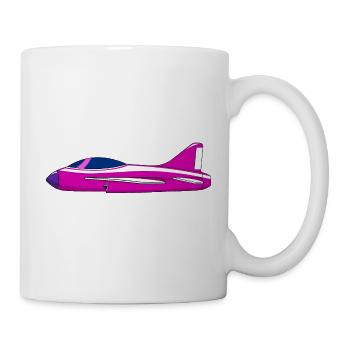 Flugzeug Pink - Tasse - Weiß - Rechts