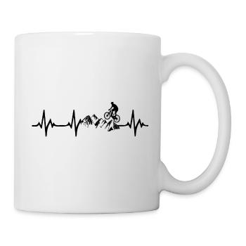 Mountainbike Herzschlag - Tasse - Weiß - Rechts