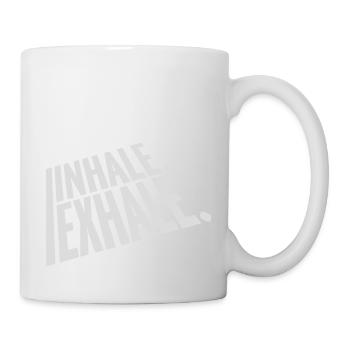 Inspirez expirez Yoga citation - Mug blanc - blanc - Droite
