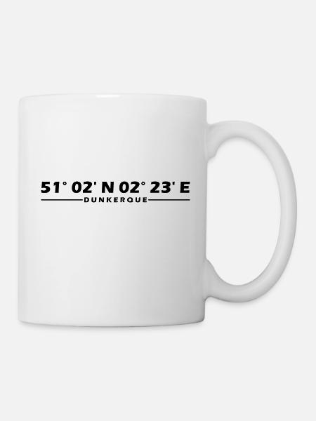 Coordonnées de Dunkerque - Mug blanc - blanc