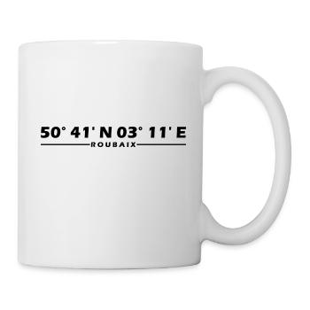 Roubaix Koordinaten - Tasse - Weiß - Rechts