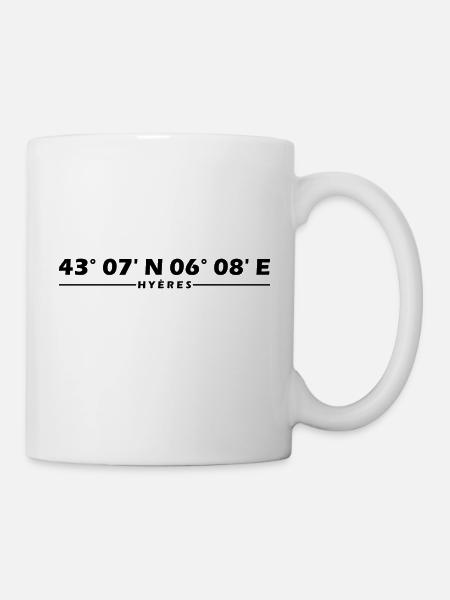 Coordonnées de Hyères - Mug blanc - blanc