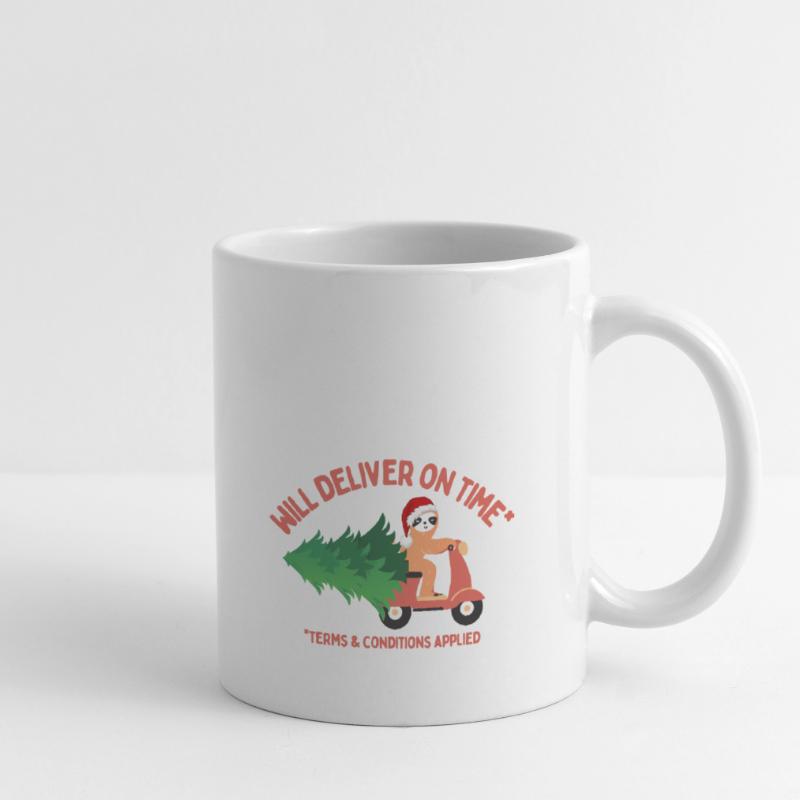 Faultier wird Weihnachtsbaum pünktlich liefern Tasse