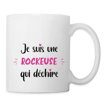 Je suis une rockeuse qui déchire - Mug blanc - blanc - Droite
