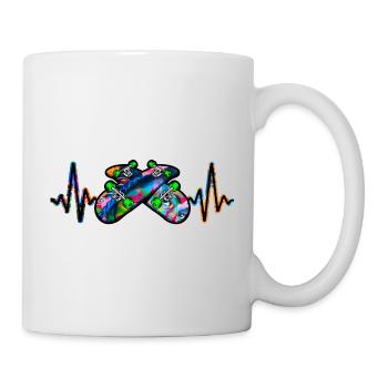 Herzschlag Skater Skateboard Skaten - Tasse - Weiß - Rechts