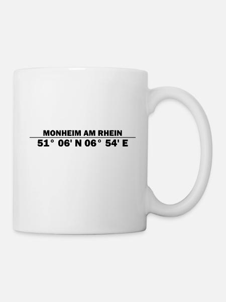 Monheim am Rhein Koordinaten - Tasse - Weiß