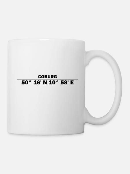 Coburg Koordinaten - Tasse - Weiß