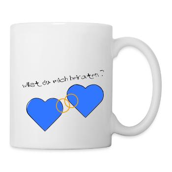 Heiratsantrag blau blau - Tasse - Weiß - Rechts