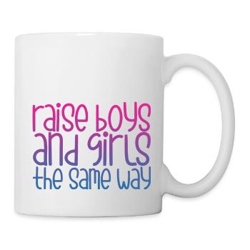 Élever les garçons et les filles de la même manière - Mug blanc - blanc - Droite