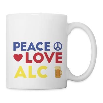 Peace Love Alcohol Geschenk - Tasse - Weiß - Rechts