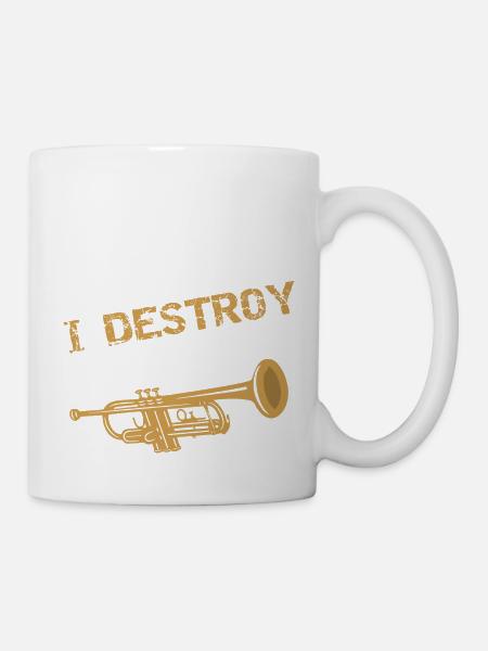 I Destroy Silence Trumpeter Trumpet Player - Tasse - Weiß