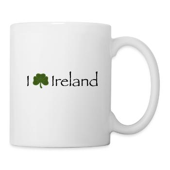 Ich liebe Irland, Irisches Kleeblatt - Tasse - Weiß - Rechts