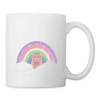 Cochon Arc-en-ciel Couleurs Pastel Nuages Cadeau - Mug blanc - blanc - Droite