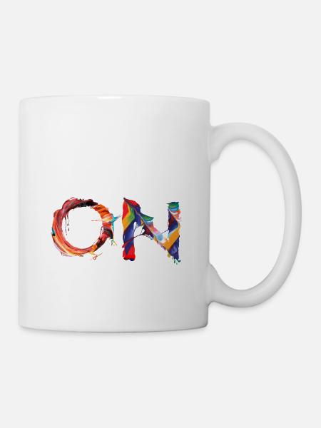 ON – Abstraktes Farbdesign mit Statement-Power - Tasse - Weiß