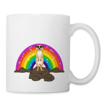 Kidcore Regenbogen Erdmännchen Steine Geschenk - Tasse - Weiß - Rechts