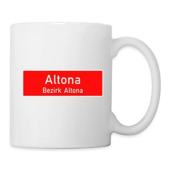 Altona - Hamburg Bezirksschild/Ortsschild - Tasse - Weiß - Rechts