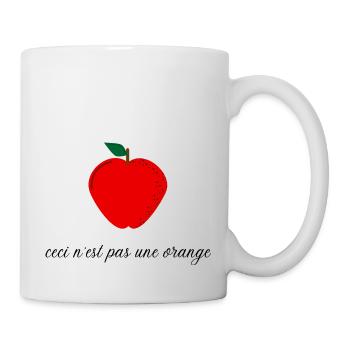 Ceci n'est pas une pomme - humour - Mug blanc - blanc - Droite