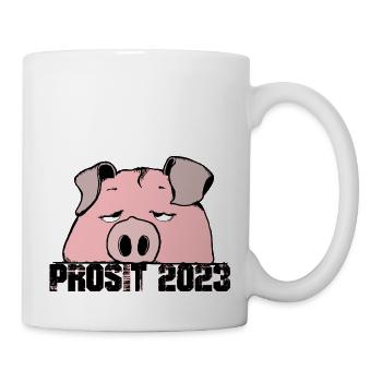 Prosit 2023 - frohes neues Jahr - Tasse - Weiß - Rechts